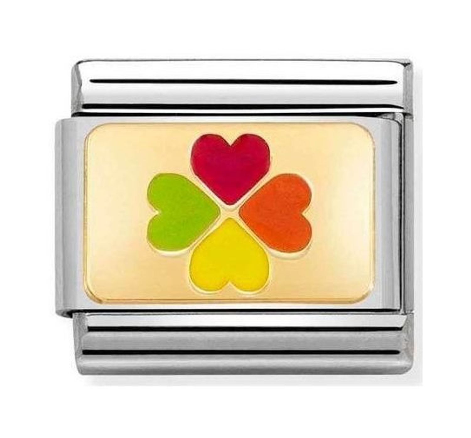 Nomination Link 18K zawieszka złote tło kolorowa koniczynka 030263 21.jpg